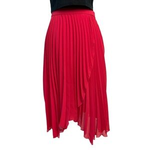ASOS Red Pleated Skirt
